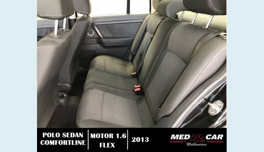VOLKSWAGEN POLO SEDAN 1.6 MI COMFORTLINE 8V FLEX 4P AUT. - PRETO - 2013 Foto 9 (Grande)