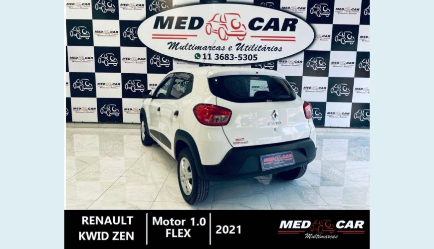 RENAULT KWID 1.0 12V SCE FLEX ZEN MANUAL - BRANCO - 2021 Foto 9 (Grande)