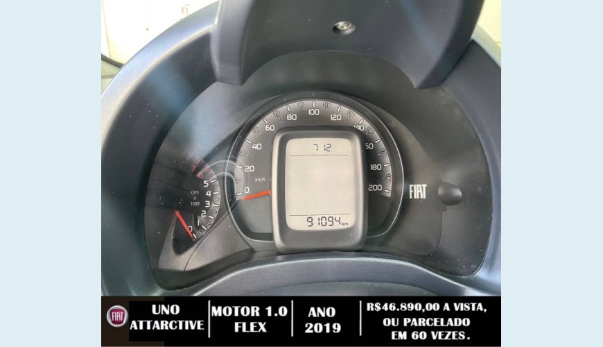 FIAT UNO 1.0 FIRE FLEX ATTRACTIVE MANUAL - BRANCO - 2019 Foto 9 (Grande)