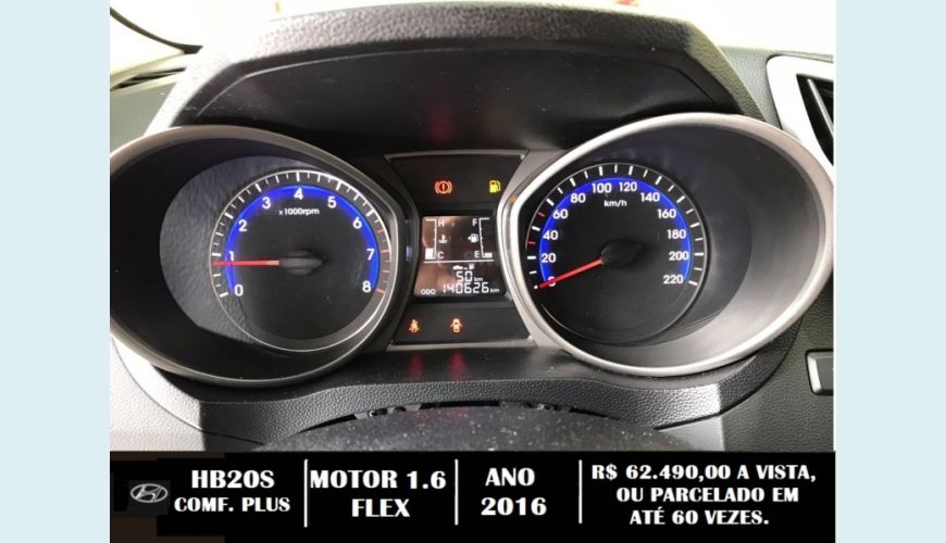 HYUNDAI HB 20S 1.6 COMFORT PLUS 16V FLEX 4P MANUAL - BRANCO - 2016 Foto 9 (Grande)