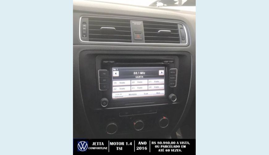 VOLKSWAGEN JETTA 1.4 16V TSI COMFORTLINE 4P TIPTRONIC - BRANCO - 2016 Foto 9 (Grande)