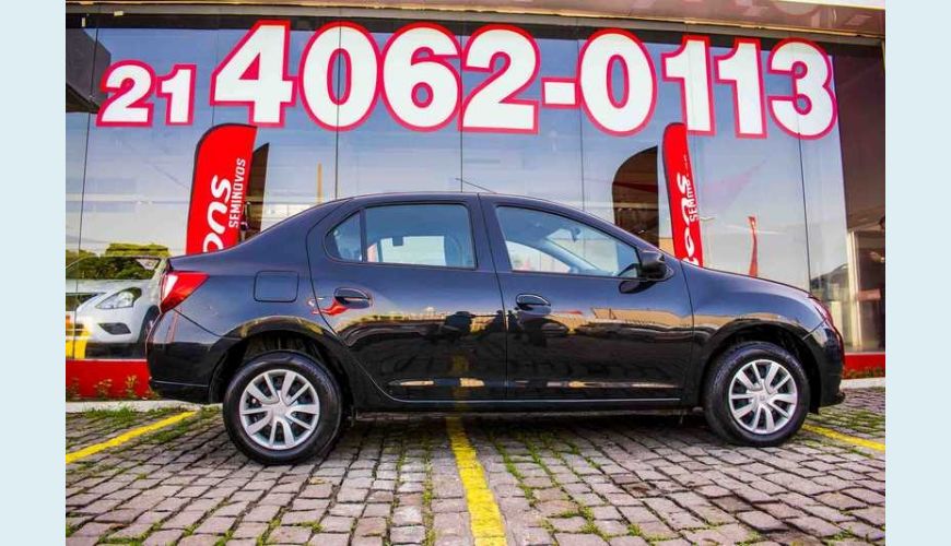 RENAULT LOGAN AUTHENTIQUE 1.0 12V FLEX MANUAL 4P - PRETO - 2018 Foto 9 (Grande)